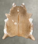 Champagne X-Large Brazilian Cowhide Rug 7'0"H x 6'1"W #B25466 by Hudson Hides