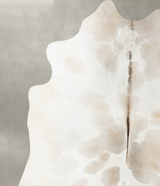 Ivory with Beige XX-Large Brazilian Cowhide Rug 8'2"H x 7'2"W #B25469 by Hudson Hides