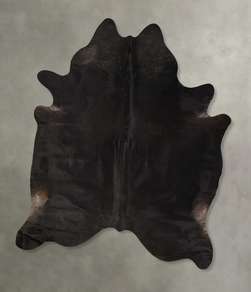 Solid Black XX-Large Brazilian Cowhide Rug 8'5"H x 7'3"W #B25502 by Hudson Hides