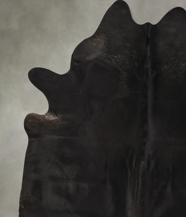 Solid Black XX-Large Brazilian Cowhide Rug 8'5"H x 7'3"W #B25502 by Hudson Hides