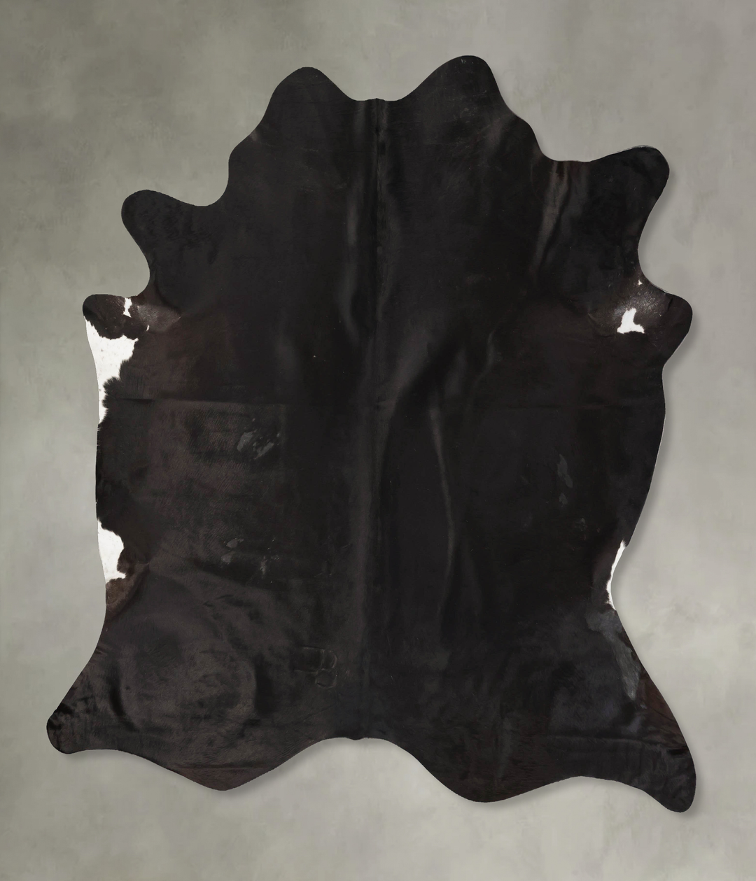 Solid Black XX-Large Brazilian Cowhide Rug 7'8"H x 7'0"W #B25508 by Hu