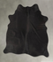 Solid Black Large Brazilian Cowhide Rug 6'2