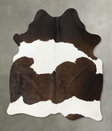 Chocolate and White Large Brazilian Cowhide Rug 6'4"H x 5'3"W #B25527 by Hudson Hides