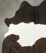 Chocolate and White Large Brazilian Cowhide Rug 6'4"H x 5'3"W #B25527 by Hudson Hides