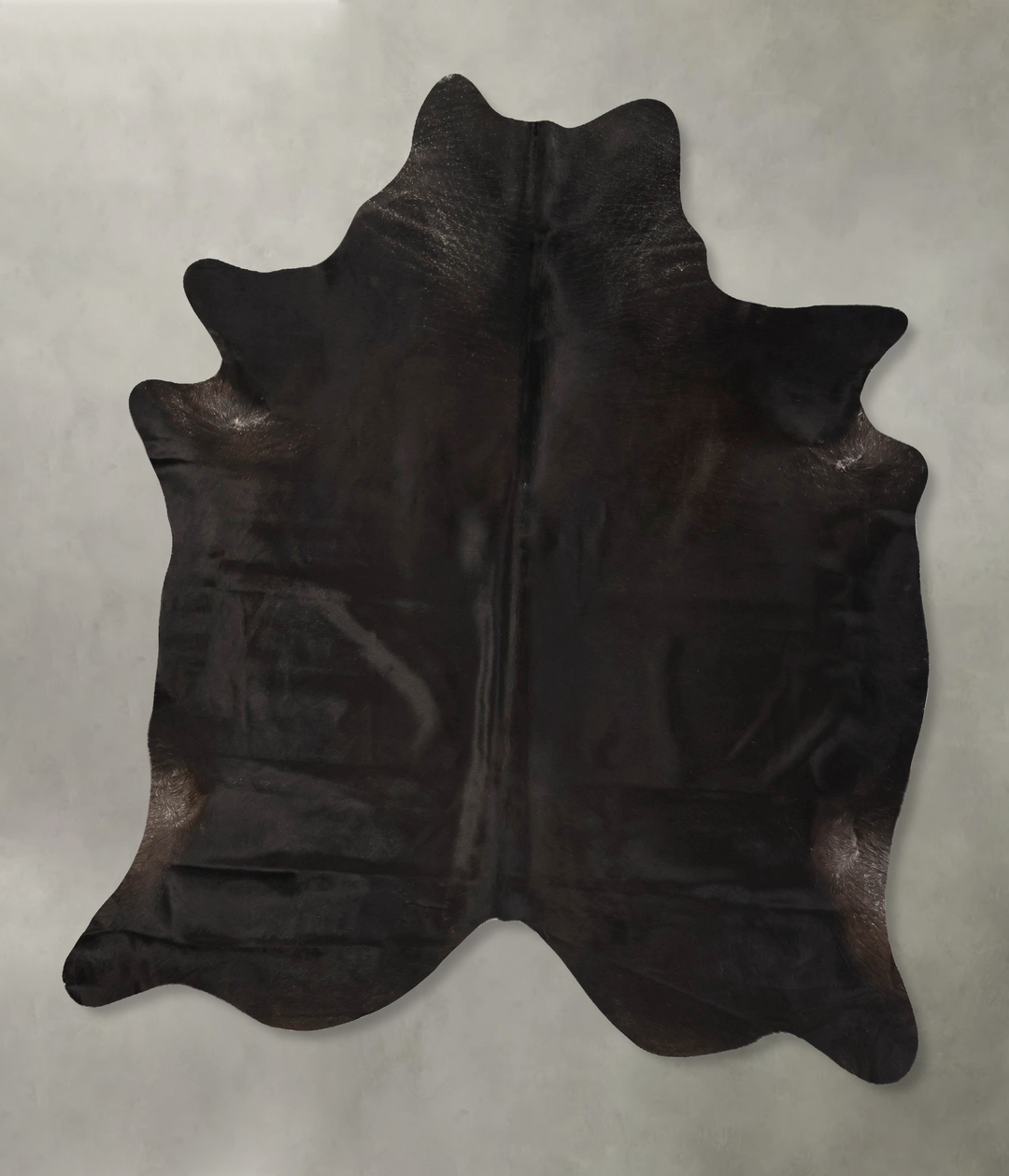 Solid Black XX-Large Brazilian Cowhide Rug 8'2"H x 6'11"W #B25531 by H