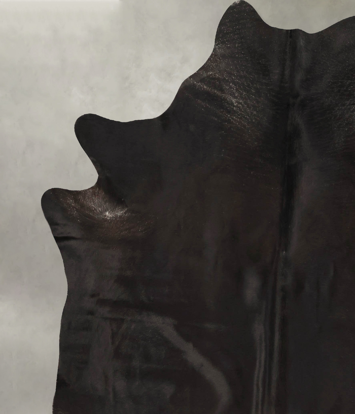 Solid Black XX-Large Brazilian Cowhide Rug 8'2"H x 6'11"W #B25531 by Hudson Hides