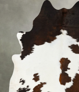 Chocolate and White XX-Large Brazilian Cowhide Rug 8'1"H x 6'8"W #B25539 by Hudson Hides