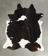 Chocolate and White XX-Large Brazilian Cowhide Rug 8'1"H x 6'11"W #B25550 by Hudson Hides