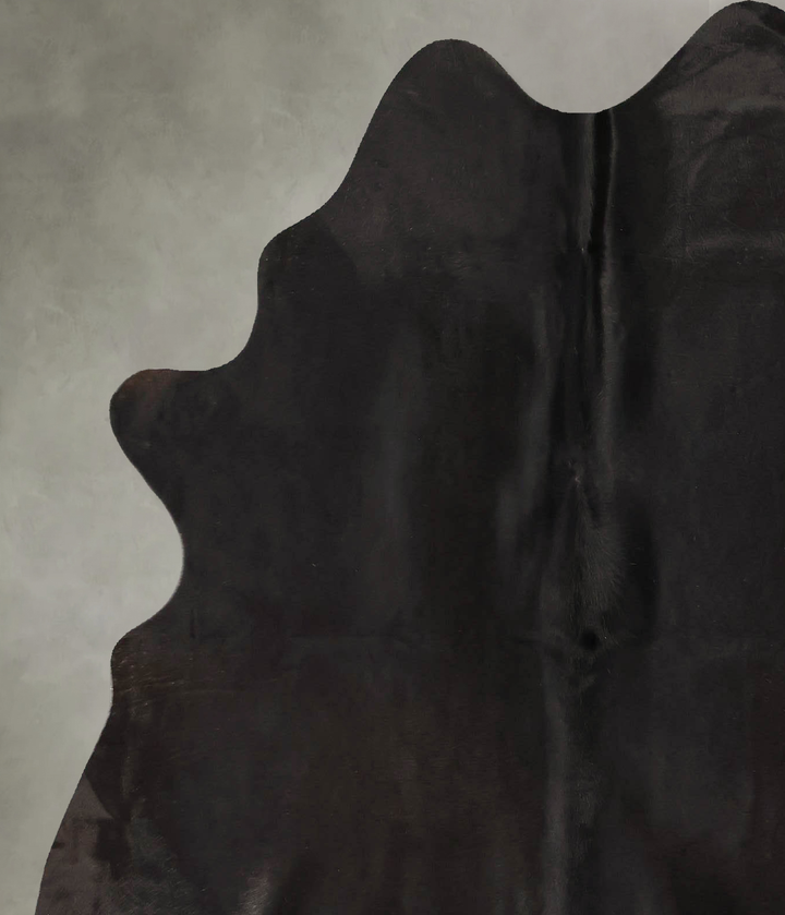 Solid Black Large Brazilian Cowhide Rug 6'2"H x 5'4"W #B25563 by Hudson Hides