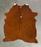 Brown and White Regular Large Brazilian Cowhide Rug 7'1"H x 5'2"W #B25573 by Hudson Hides