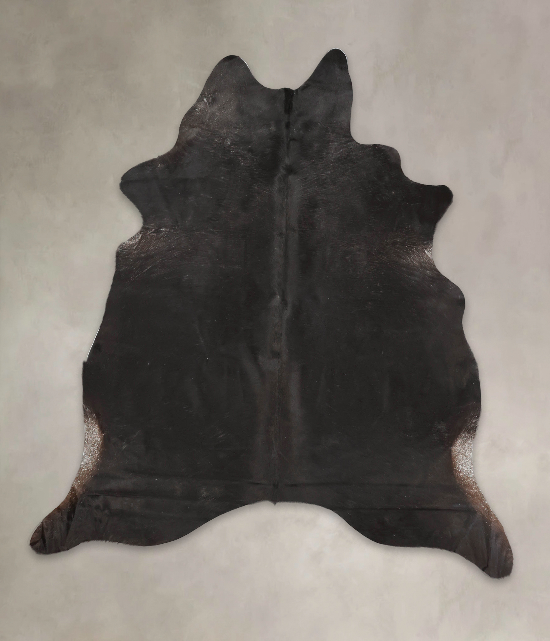 Solid Black Cowhide Rug #B2558