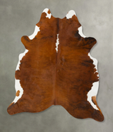Tricolor X-Large Brazilian Cowhide Rug 7'1"H x 5'11"W #B25580 by Hudson Hides