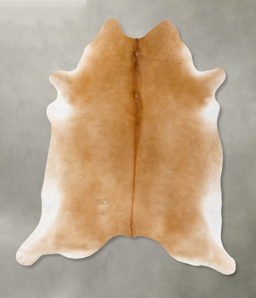 Beige XX-Large Brazilian Cowhide Rug 7'5"H x 6'9"W #B25585 by Hudson Hides