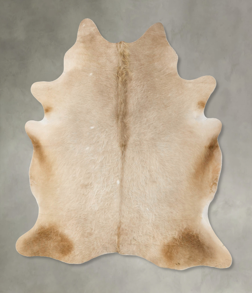 Champagne X-Large Brazilian Cowhide Rug 7'6"H x 6'3"W #B25621 by Hudson Hides