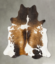 Chocolate and White X-Large Brazilian Cowhide Rug 6'11"H x 6'2"W #B25641 by Hudson Hides