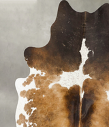 Chocolate and White X-Large Brazilian Cowhide Rug 6'11"H x 6'2"W #B25641 by Hudson Hides