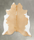Beige and White X-Large Brazilian Cowhide Rug 7'0"H x 6'2"W #B25653 by Hudson Hides