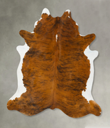 Medium Brindle XX-Large Brazilian Cowhide Rug 7'8"H x 6'9"W #B25690 by Hudson Hides
