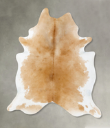 Beige and White X-Large Brazilian Cowhide Rug 7'8"H x 5'10"W #B25712 by Hudson Hides