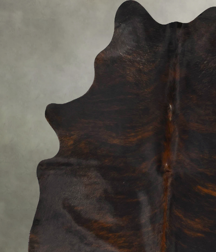 Dark Brindle X-Large Brazilian Cowhide Rug 7'10"H x 6'2"W #B25722 by Hudson Hides