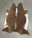Chocolate and White X-Large Brazilian Cowhide Rug 7'4"H x 6'4"W #B25724 by Hudson Hides