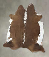 Chocolate and White X-Large Brazilian Cowhide Rug 7'4"H x 6'4"W #B25724 by Hudson Hides