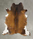 Chocolate and White Large Brazilian Cowhide Rug 6'5"H x 6'0"W #B25738 by Hudson Hides