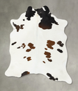 Chocolate and White X-Large Brazilian Cowhide Rug 7'8"H x 6'3"W #B25759 by Hudson Hides