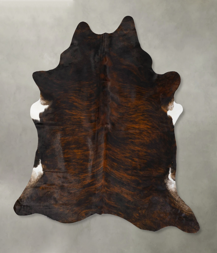 Dark Brindle XX-Large Brazilian Cowhide Rug 7'8"H x 6'8"W #B25784 by Hudson Hides