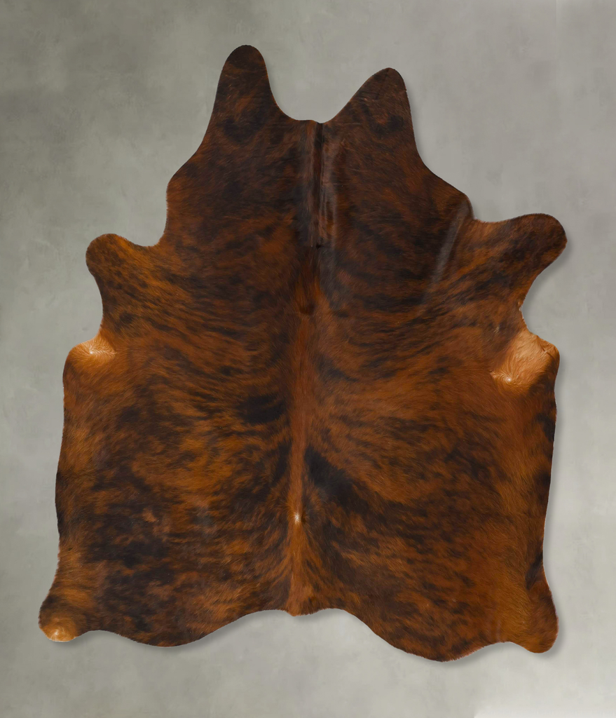 Dark Brindle Large Brazilian Cowhide Rug 6'4"H x 6'3"W #B25787 by Hudson Hides