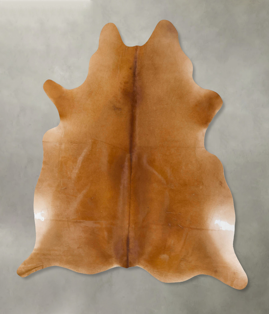 Solid Brown XX-Large Brazilian Cowhide Rug 8'1"H x 7'2"W #B25797 by Hudson Hides