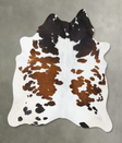 Chocolate and White X-Large Brazilian Cowhide Rug 7'4"H x 6'2"W #B25800 by Hudson Hides