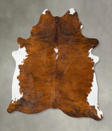 Medium Brindle XX-Large Brazilian Cowhide Rug 8'1"H x 6'5"W #B25814 by Hudson Hides