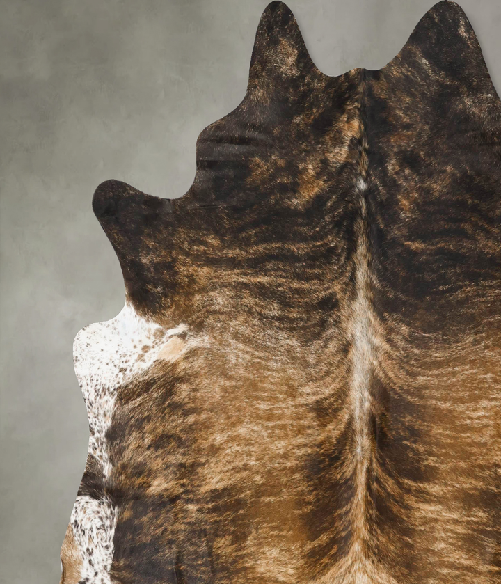 Dark Brindle XX-Large Brazilian Cowhide Rug 7'10"H x 7'4"W #B25828 by Hudson Hides