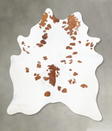 Brown and White Large Brazilian Cowhide Rug 7'0"H x 5'8"W #B25836 by Hudson Hides