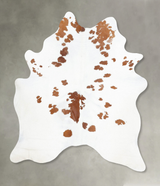 Brown and White Large Brazilian Cowhide Rug 7'0"H x 5'8"W #B25836 by Hudson Hides