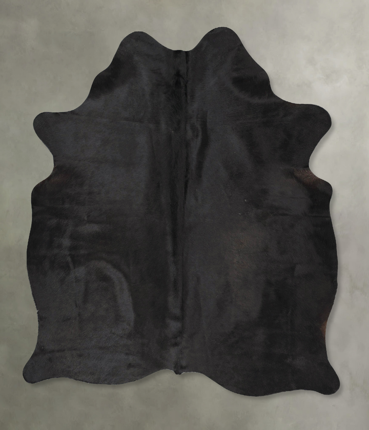 Solid Black Large Brazilian Cowhide Rug 6'6"H x 5'6"W #B25891 by Hudson Hides