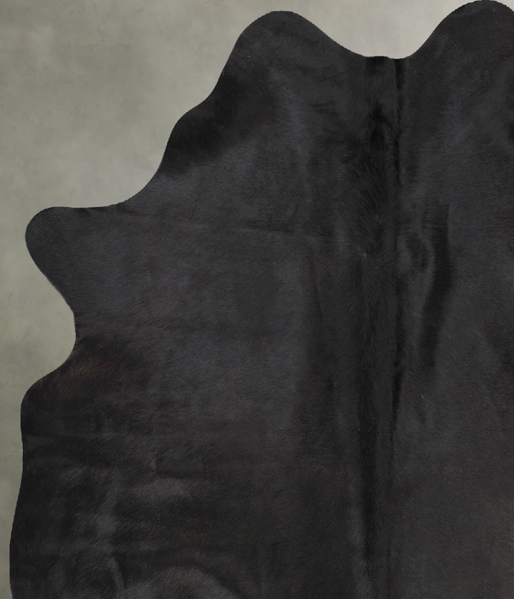 Solid Black Large Brazilian Cowhide Rug 6'6"H x 5'6"W #B25891 by Hudson Hides