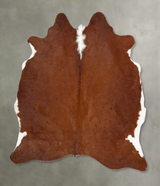 Brown and White Regular Large Brazilian Cowhide Rug 6'5"H x 5'11"W #B25894 by Hudson Hides