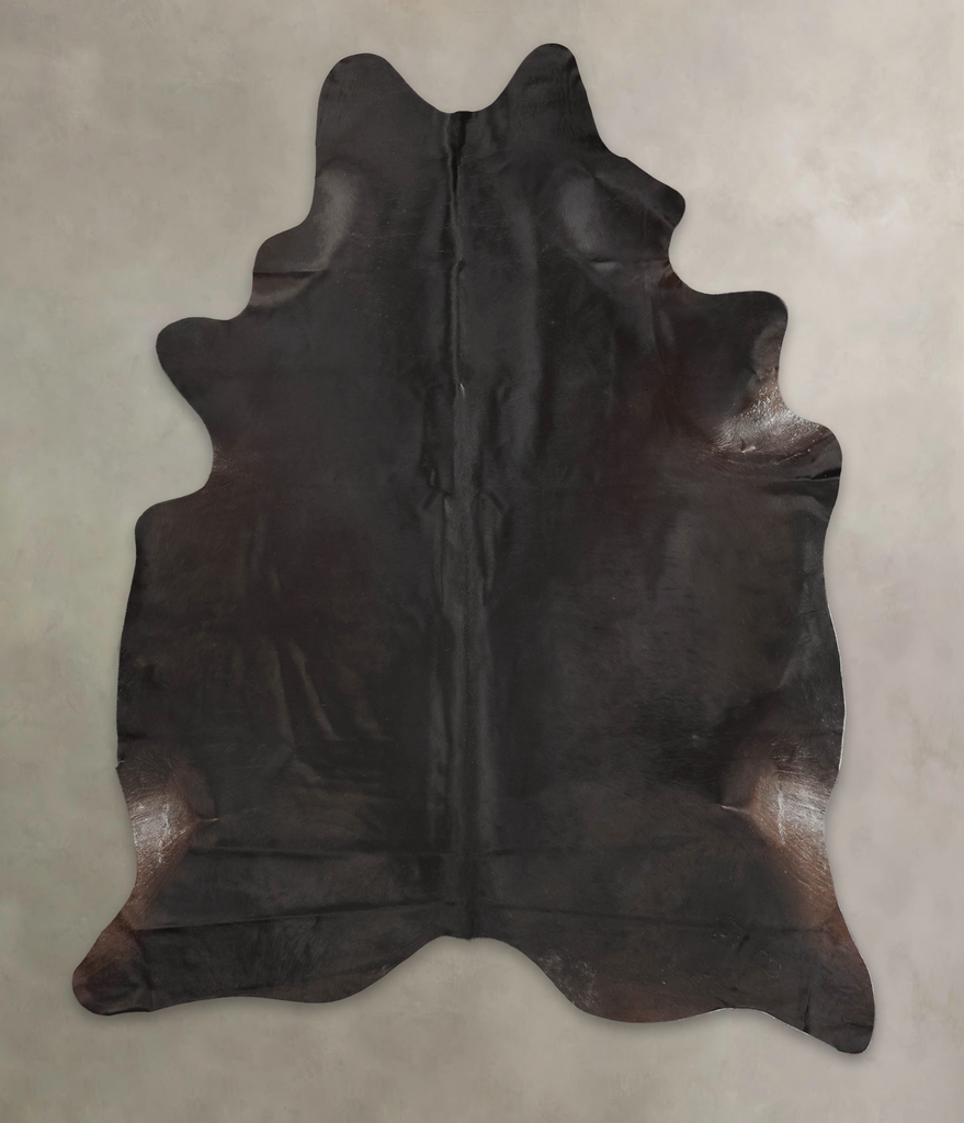 Solid Black XX-Large Brazilian Cowhide Rug 8'9"H x 6'10"W #B2590 by Hudson Hides