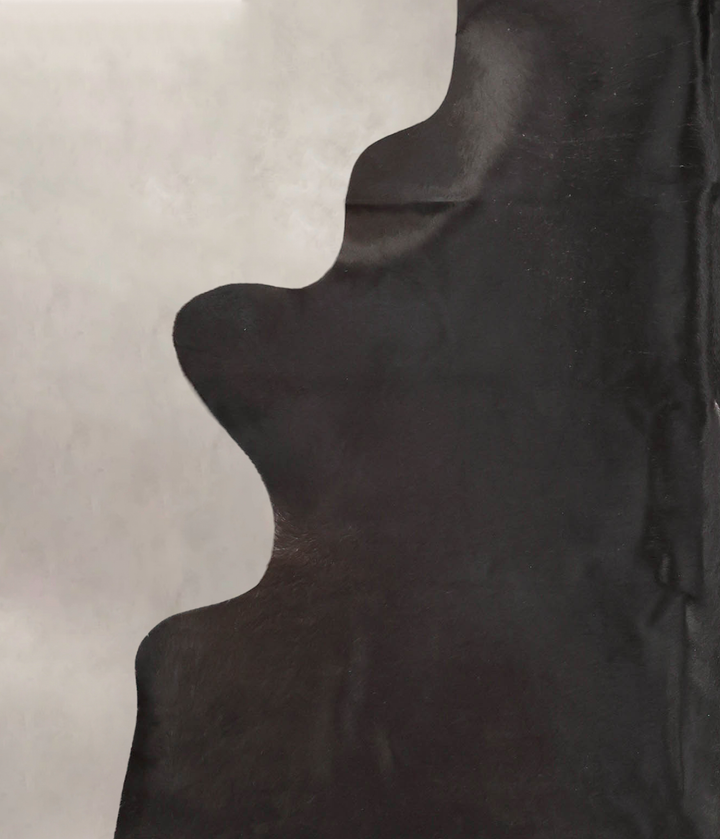 Solid Black XX-Large Brazilian Cowhide Rug 8'9"H x 6'10"W #B2590 by Hudson Hides