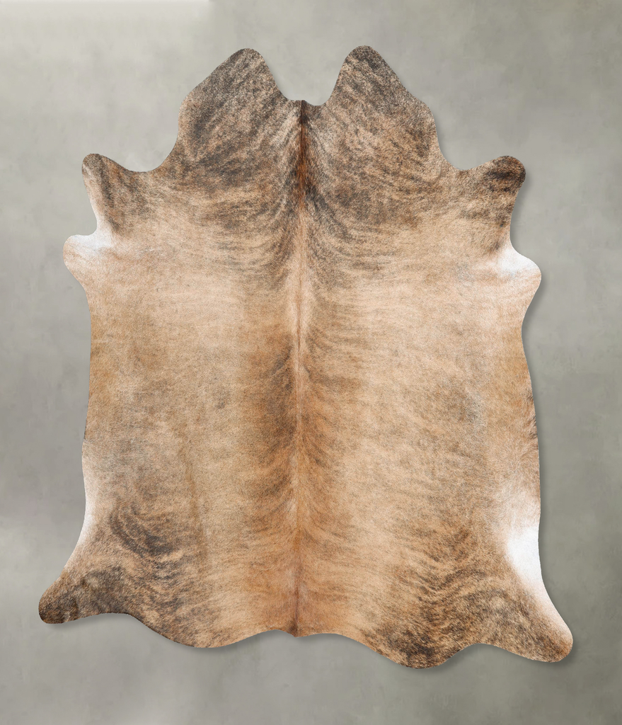 Light Brindle X-Large Brazilian Cowhide Rug 6'10"H x 6'5"W #B25907 by Hudson Hides