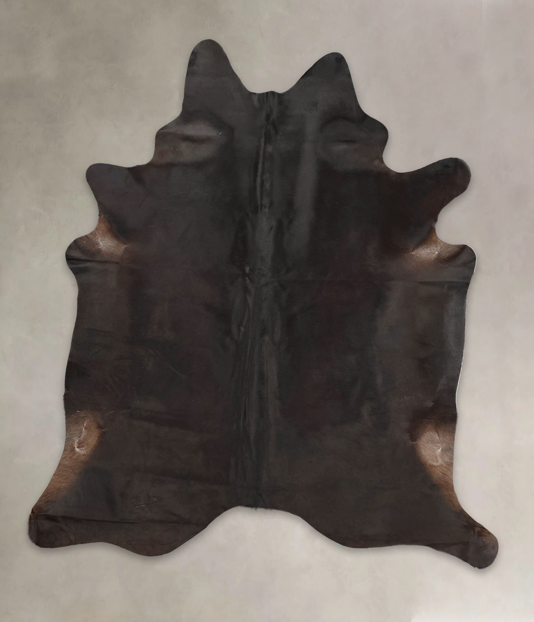Solid Black XX-Large Brazilian Cowhide Rug 7'9"H x 6'8"W #B2591 by Hud