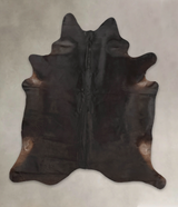 Solid Black XX-Large Brazilian Cowhide Rug 7'9"H x 6'8"W #B2591 by Hudson Hides