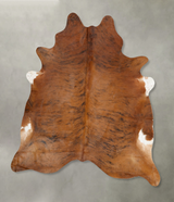 Medium Brindle X-Large Brazilian Cowhide Rug 7'7"H x 6'7"W #B25915 by Hudson Hides