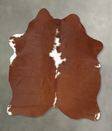 Brown and White Regular Large Brazilian Cowhide Rug 6'6"H x 5'0"W #B25948 by Hudson Hides