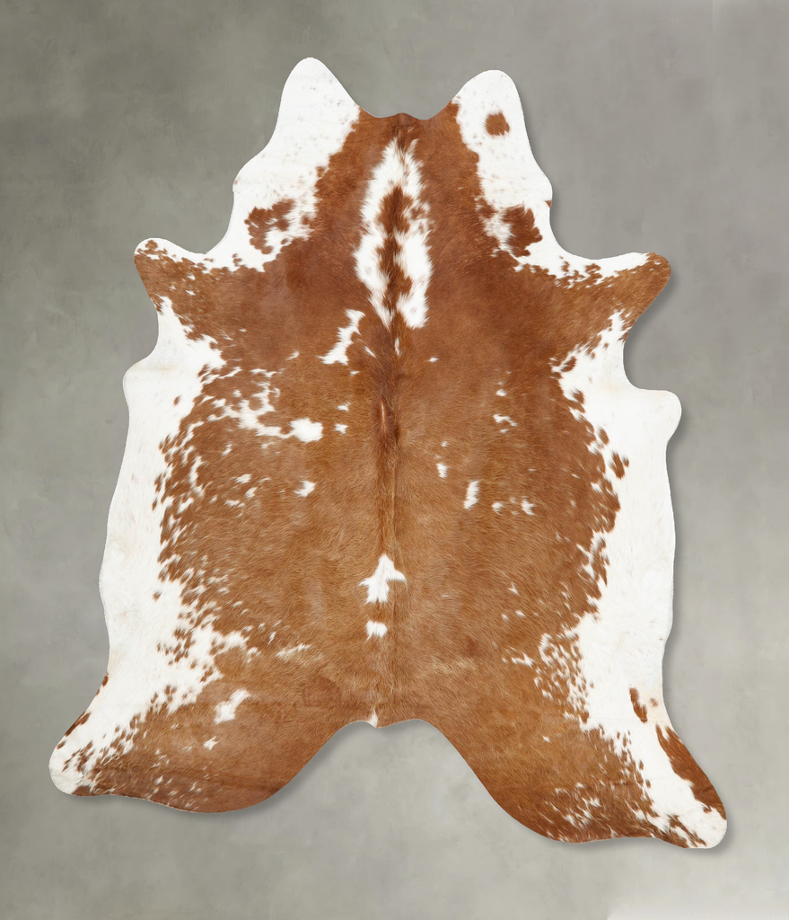Brown and White XX-Large Brazilian Cowhide Rug 7'10"H x 6'9"W #B25981 by Hudson Hides