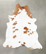 Brown and White XX-Large Brazilian Cowhide Rug 7'8"H x 6'9"W #B25990 by Hudson Hides