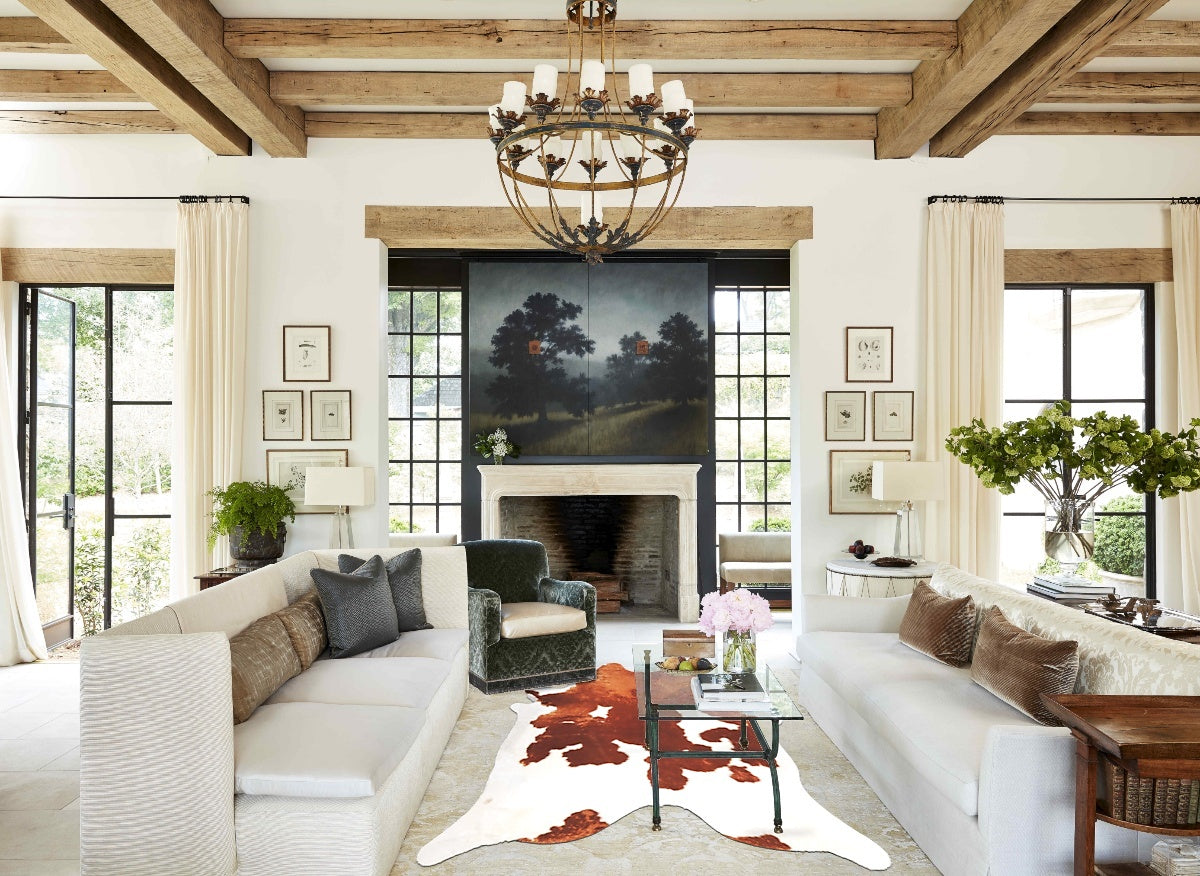 Brown and White Cowhide Rug #B2601