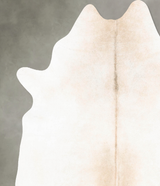 Ivory with Beige X-Large Brazilian Cowhide Rug 7'5"H x 6'5"W #B26056 by Hudson Hides